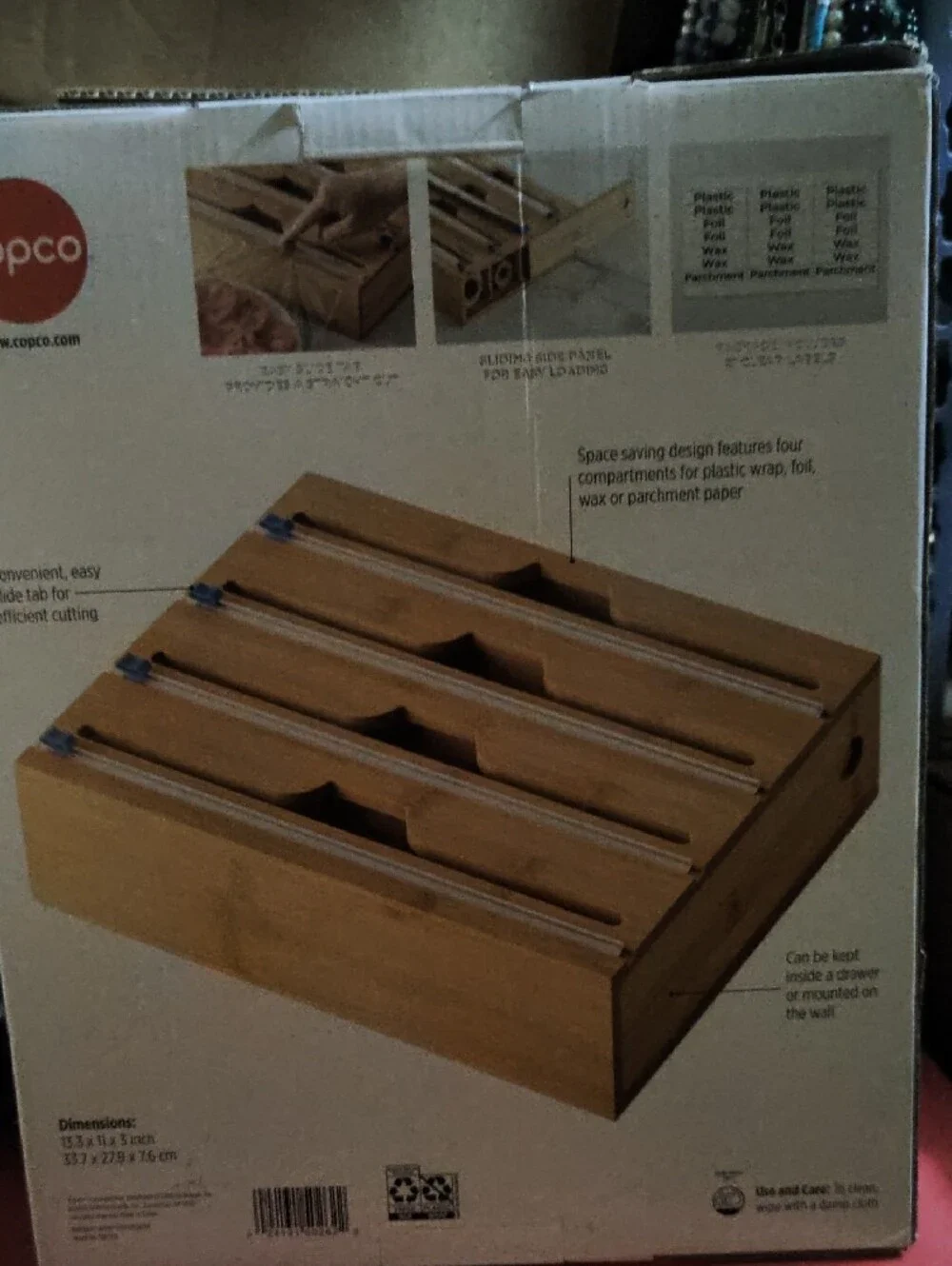 Copco Bamboo Wrap Dispenser - Natural Bamboo